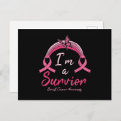 Ich bin ein überlebendes Brustkrebsbewusstsein ein Postkarte (Vorne/Hinten)