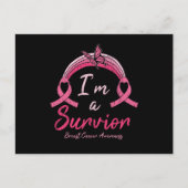 Ich bin ein überlebendes Brustkrebsbewusstsein ein Postkarte (Vorderseite)