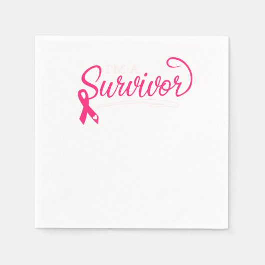 Ich bin ein überlebendes Brustkrebsbewusstsein Serviette (Vorderseite)