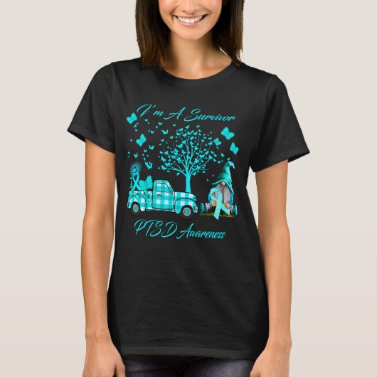 Ich bin ein überlebendes PTSD-Bewusstsein T-Shirt (Vorderseite)