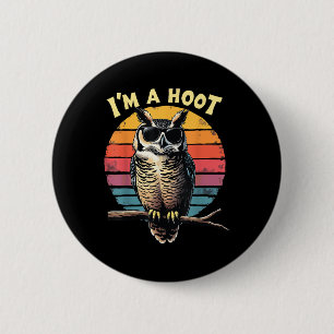 Ich bin ein Uhu Sarcastic Saying Eule Vogel Retro Button