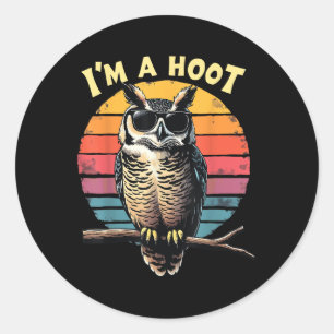 Ich bin ein Uhu Sarcastic Saying Eule Vogel Retro Runder Aufkleber