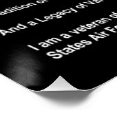 Ich bin ein US-Staaten-Luftwaffe VETERAN Poster (Ecke)