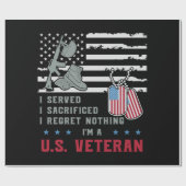 Ich bin ein US-Veteran, dem ich gedient habe, ich Geschenkpapier (Flach)