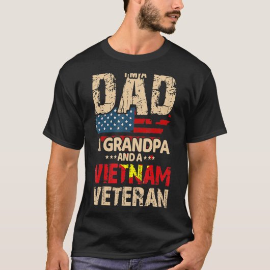 Ich bin ein Vater Opa und ein Vietnamveteran T-Shirt (Vorderseite)