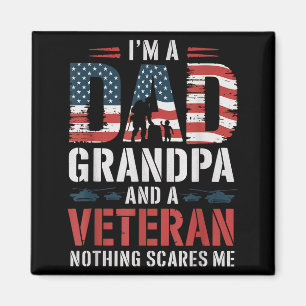 Ich bin ein Vater, Opa und Veteran zum Vatertag Ge Magnet