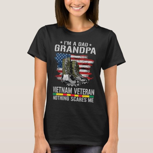 Ich bin ein Vater Opa und Vietnam Veteran American T-Shirt (Vorderseite)