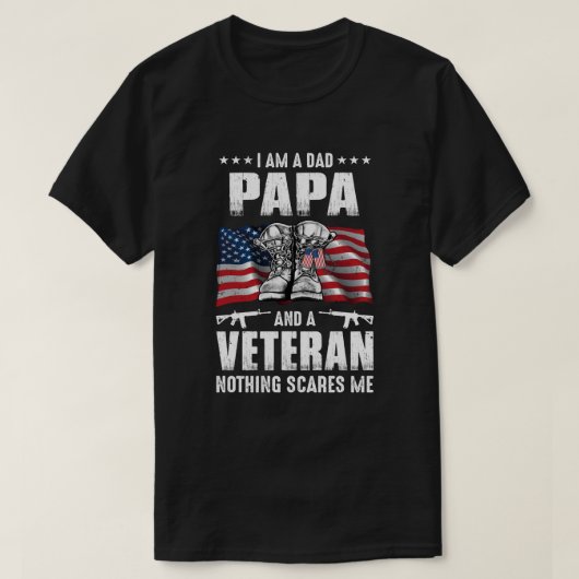 Ich bin ein Vater Papa und ein Veteran nichts mach T-Shirt (Design vorne)