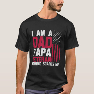Ich bin ein Vater Papa Veteran U S Flag Remüde T-Shirt
