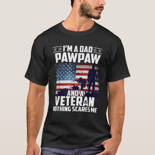Ich bin ein Vater Pawpaw und ein Veteran Nichts kü T-Shirt (Vorderseite)
