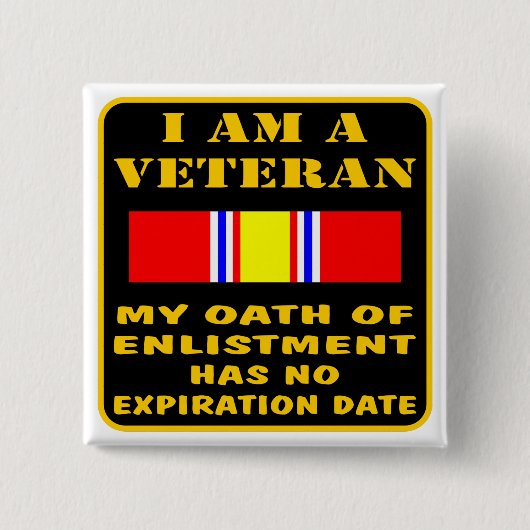Ich bin ein Veteran, mein Eid der Eintragung ist n Button (Vorderseite)