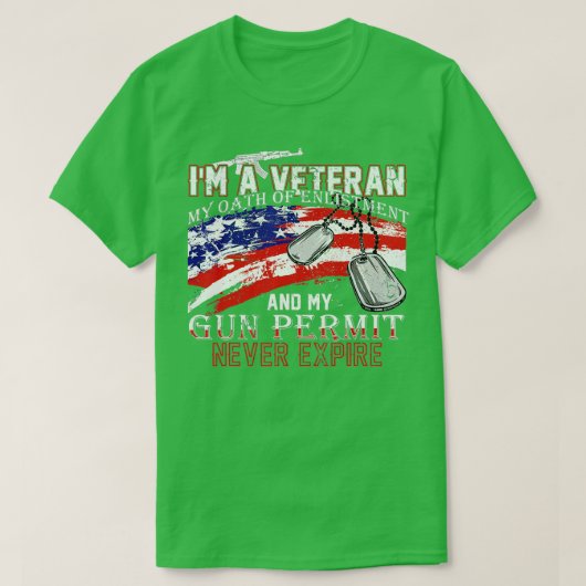 Ich bin ein Veteran, mein Eid vergeht nie, ich bin T-Shirt (Design vorne)