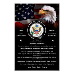 Ich bin ein Veteran-Poster der Vereinigten Staaten Poster