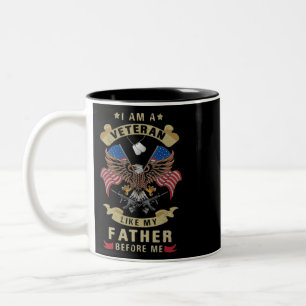 Ich bin ein Veteran wie mein Vater vor mir 1 Zweifarbige Tasse
