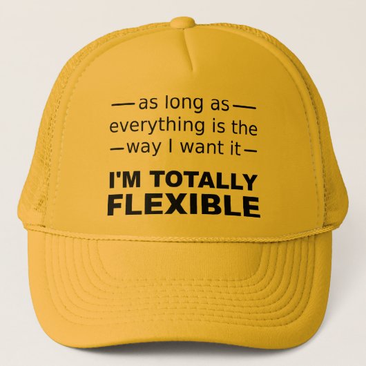 Ich bin ein völlig flexibler Funny Ball Cap Hat Truckerkappe (Vorderseite)