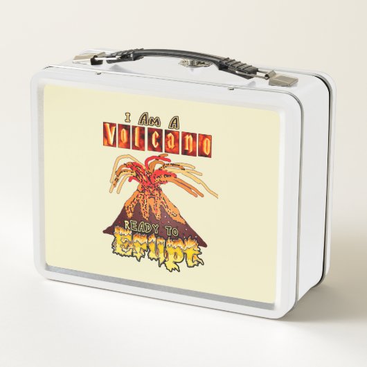 Ich bin ein Vulkan, der ausbrechen kann Metall Brotdose (Rückseite)