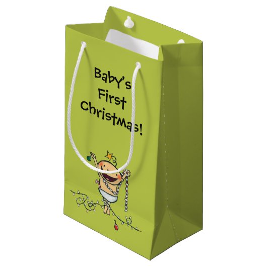 Ich bin ein Weihnachtsbaum! Kleine Geschenktüte (Vorderseite Schrägansicht)