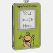 Ich bin ein Weihnachtsbaum! Rahmen-Ornament Silber (Rechts)