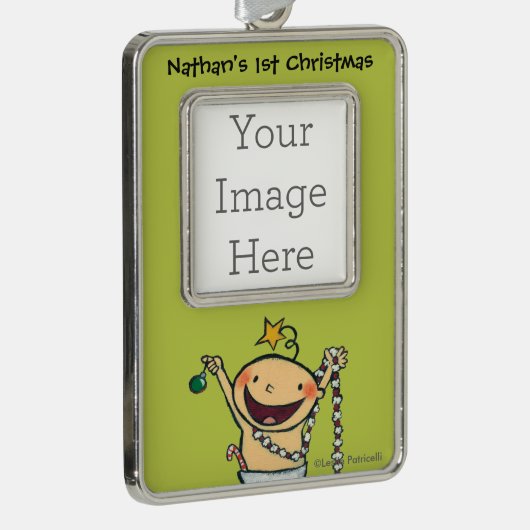 Ich bin ein Weihnachtsbaum! Rahmen-Ornament Silber (Rechts)