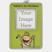 Ich bin ein Weihnachtsbaum! Rahmen-Ornament Silber (Vorderseite)