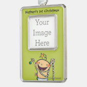 Ich bin ein Weihnachtsbaum! Rahmen-Ornament Silber (Links)