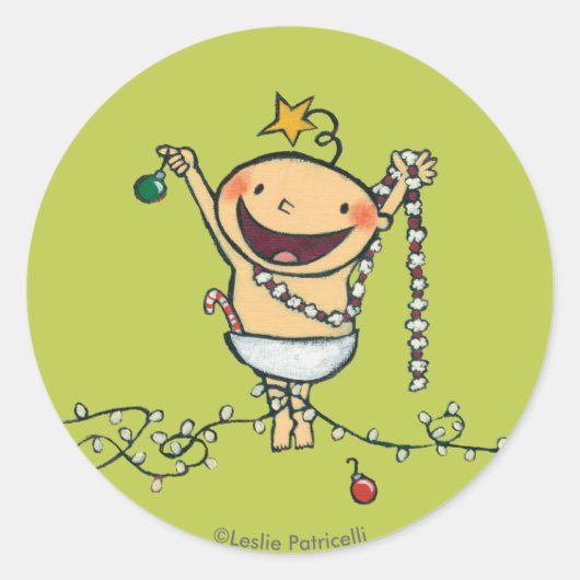 Ich bin ein Weihnachtsbaum! Runder Aufkleber (Vorderseite)