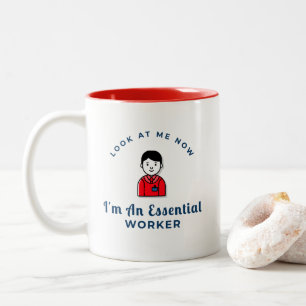 Ich bin ein wesentlicher Arbeiter Zweifarbige Tasse