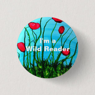 Ich bin ein wilder Leser - azurblauer Knopf Button