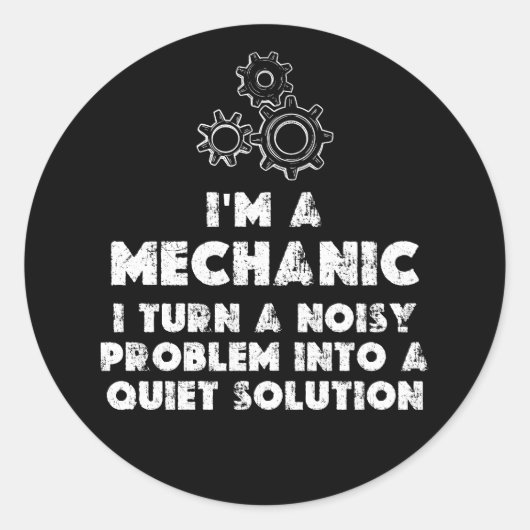 Ich bin ein witziges Mechaniker Runder Aufkleber (Vorderseite)