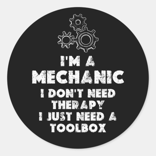 Ich bin ein witziges Mechaniker Runder Aufkleber (Vorderseite)