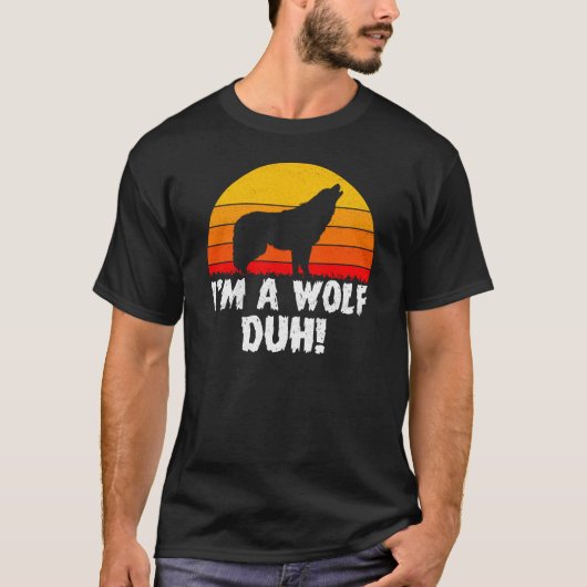 Ich bin ein Wolf Duh Funny Easy Halloween-Kostüm T-Shirt (Vorderseite)