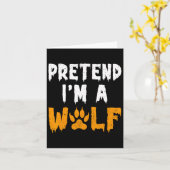 Ich bin ein Wolf Funny Lazy Halloween-Kostüm Karte (Gelbe Blume)