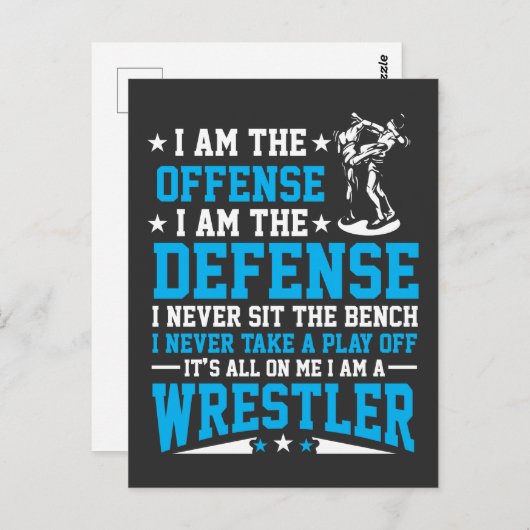 Ich bin ein Wrestler-Wrestling, der sich für die V Postkarte (Vorne/Hinten)