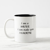 Ich bin ein WRITER, den ich zu IMMORTAL machen kan Zweifarbige Tasse (Links)
