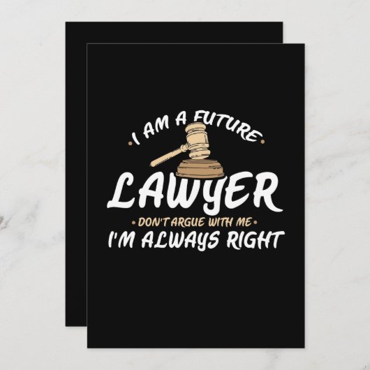 Ich bin ein zukünftiger Anwalt Einladung (Vorne/Hinten)