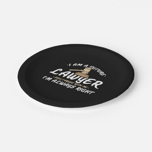 Ich bin ein zukünftiger Anwalt Pappteller (Schrägansicht)