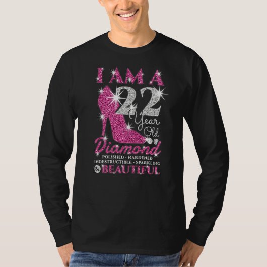 Ich bin eine 22-jährige Diamantenfrau am 22. Gebur T-Shirt (Vorderseite)