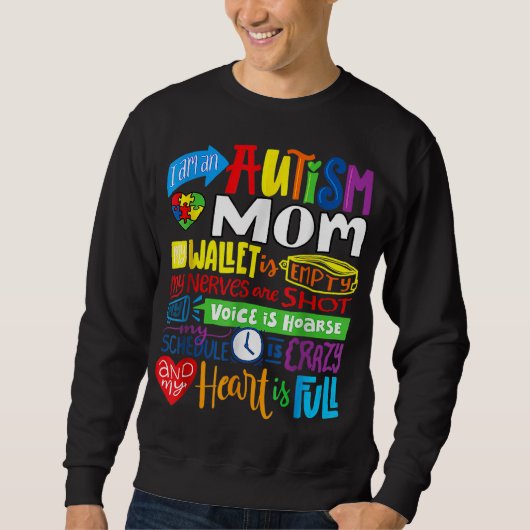 Ich bin eine Autismus Mama Wallet Empty Proud Auti Sweatshirt (Vorderseite)