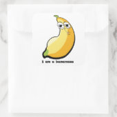 Ich bin eine Banane, eine fette Banane Quadratischer Aufkleber (Tasche)