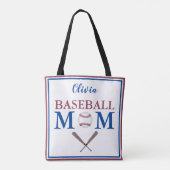 Ich bin eine Baseball-Mama Personalisiert Tasche (Rückseite)