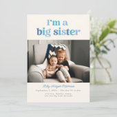 Ich bin eine Big Sister (Blue) Flat Announcement C Ankündigung (Stehend Vorderseite)
