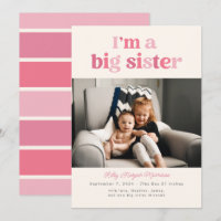 Ich bin eine Big Sister (rosa) Flat Announcement C