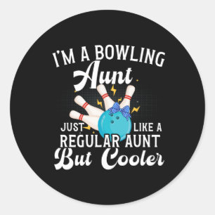 Ich bin eine Bowling-Tante einer Bowlertante, Bowl Runder Aufkleber
