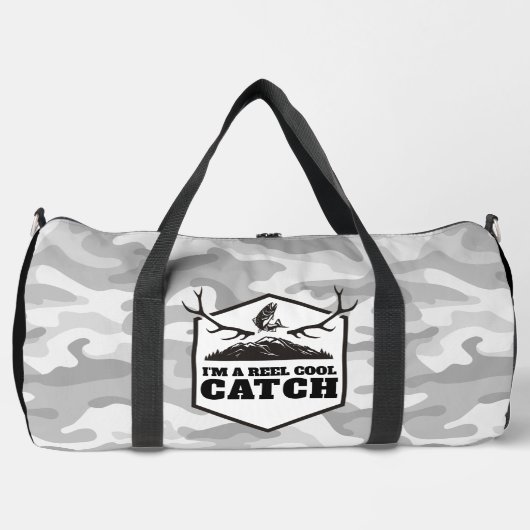 Ich bin eine Coole Catch-Graue-Camouflage Duffle Bag (Vorderseite)