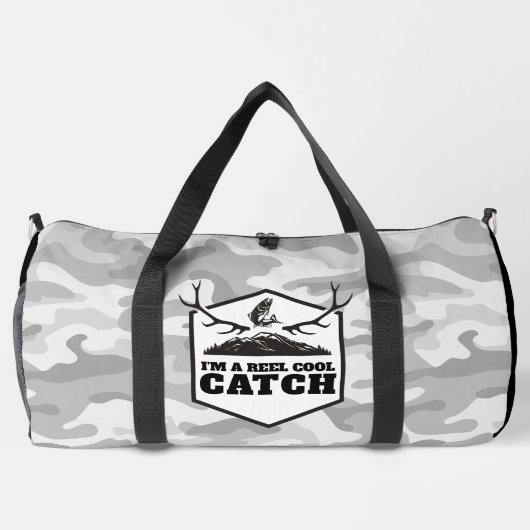Ich bin eine Coole Catch-Graue-Camouflage Duffle Bag (Rückseite)