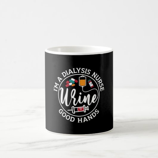 Ich bin eine Dialyse Nurse Good Hands Tech Nephrol Kaffeetasse (Mittel)