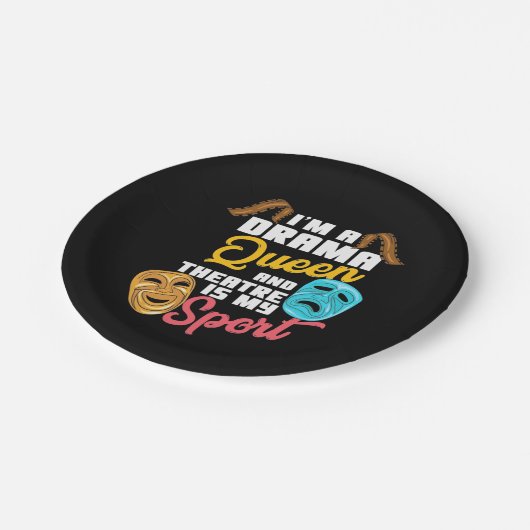 Ich bin eine Drama-Königin Pappteller (Schrägansicht)