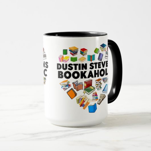 Ich bin eine Dustin Stevens Bookaholic-Tasse Tasse (VorderseiteRechts)