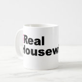 Ich bin eine echte Hausfrau Kaffee-Tasse Kaffeetasse (Vorderseite Links)