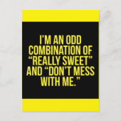 ICH BIN EINE EIGENE KOMBINATION AUS WIRKLICH SCHNE POSTKARTE (Vorderseite)